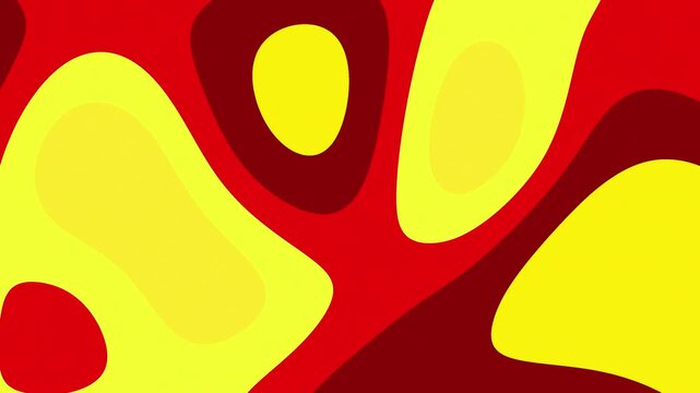Abstract flowing liquid shapes background dynamic animation of red yellow fluid forms organic movement seamless loop