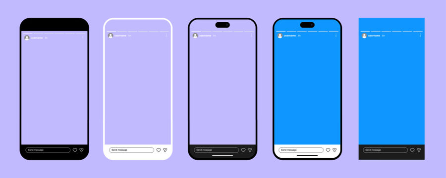 Page layout template, frame layout on smartphone mockup