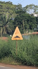warning sign on a road © ATEH