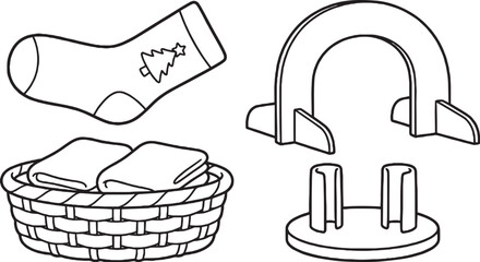 Fototapeta premium Christmas Hand Puppet Activity Coloring Page for Kids