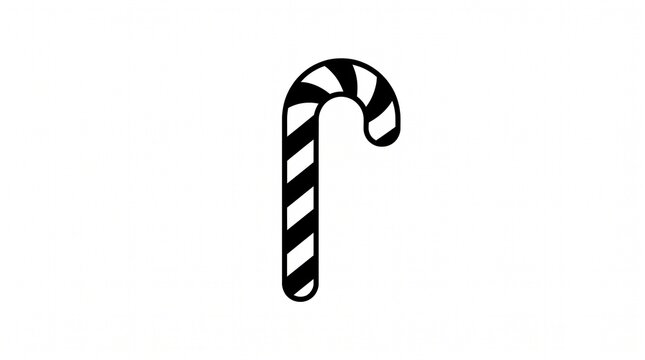 Christmas candy cane icon isolated on white background