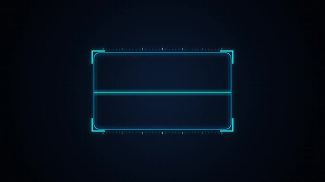 Futuristic hud interface frame with glowing neon scanning line for digital overlay