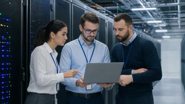 IT specialists in a data center.