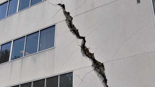 Crack in a building.