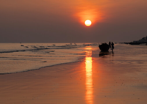 Sunset In A Remote Sea Beach