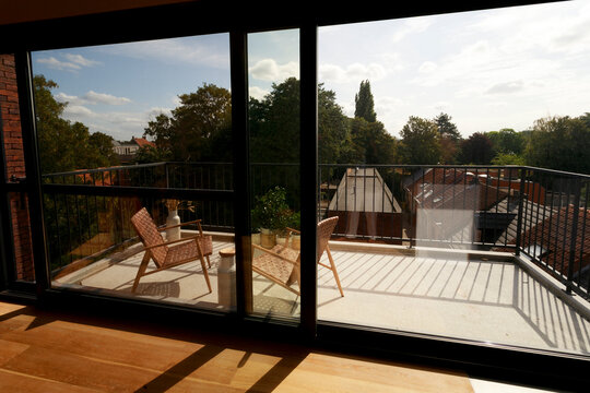 Balcony View of Trees and Buildings