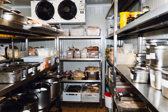 Refrigerator Storage in a Professional Restaurant Kitchen