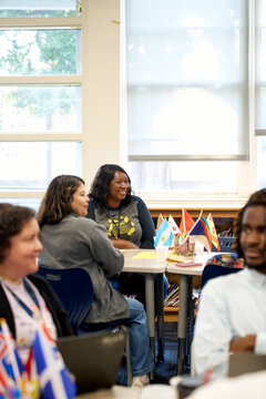 Diverse group of  happy teachers
