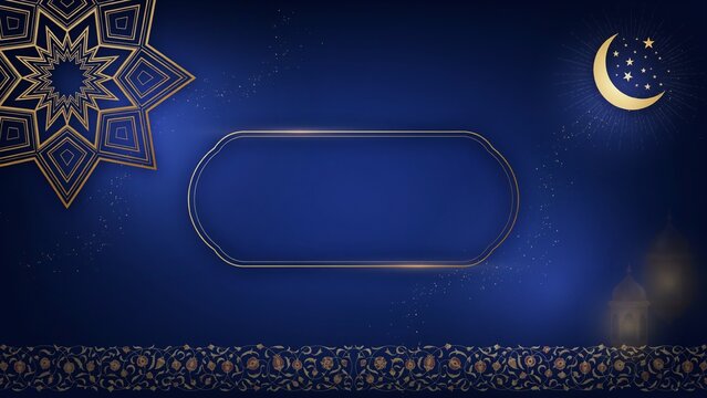 Decorative geometric star pattern with moon and stars against night sky background with design intricate patterns