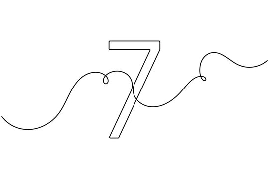 Modern digit counting number icon sign continuous one line drawing single art on white background minimalist monoline indicator of success achievement numeral figure concept symbol vector illustration