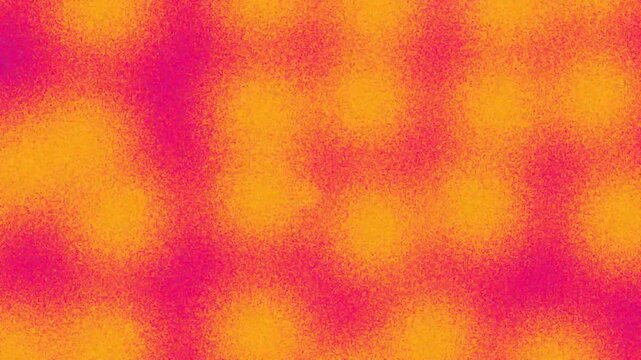 Abstract grainy pattern with glowing orange circles on pink background