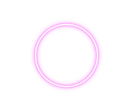 Pink Neon Circle Frame - Glowing Round Electric Light Border Ring Vector Graphic for Banner, Social Media, Product Display, and Modern Advertising Design