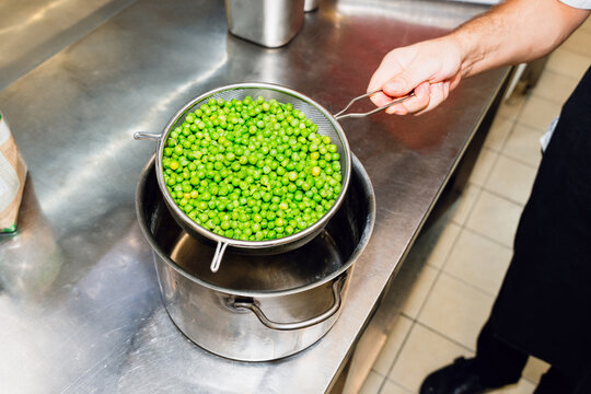 Fresh Green Peas in Kitchen