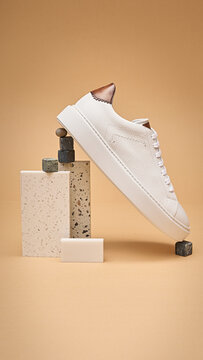 Black Leather Formal Shoe on Rock