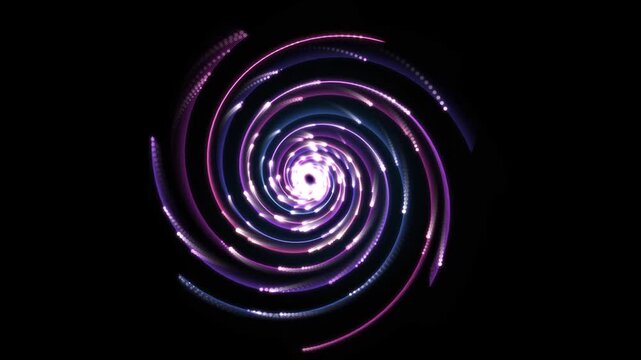 Neon spiral light tunnel abstract motion background