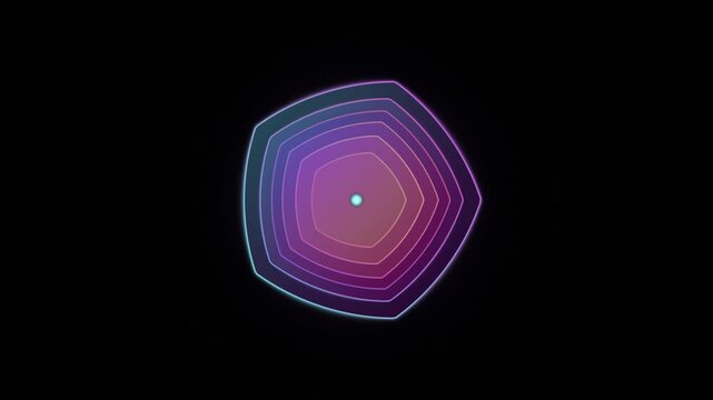 Abstract neon geometric morphing shapes background animation