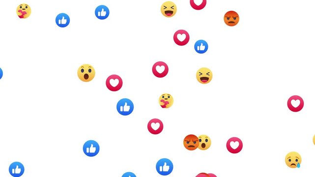 Animated emoji reaction icon for social media and live streaming on white background in 4K