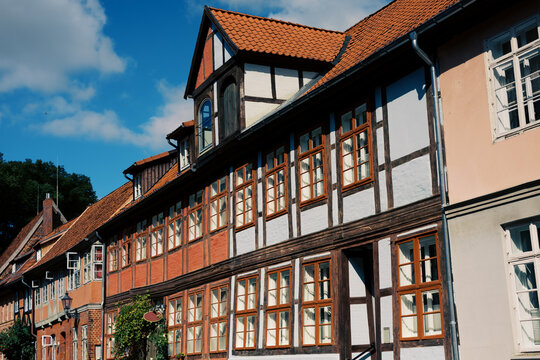 historic houses in old town portion of L&uuml;neburg, Lower Saxony, Germany