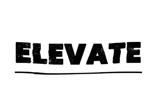 Black text quote elevate isolated on transparent background cutout PNG vector graphic