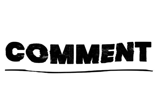 Black text comment word isolated on transparent background cutout PNG vector graphic design element