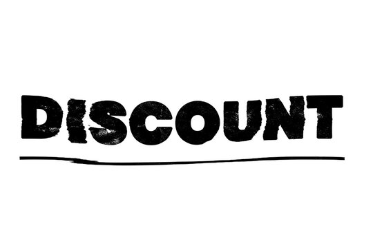 Discount text isolated on transparent background cutout PNG vector graphic element