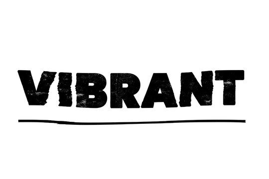 Vibrant black text word typography design isolated on transparent background cutout PNG
