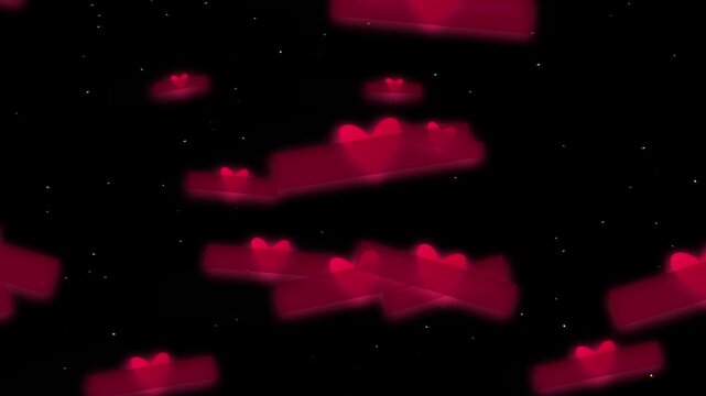 Romantic red hearts floating background, love concept animation for valentine?s day romance