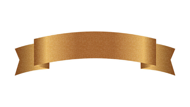 Decorative golden ribbon banner collection isolated on transparent background. holiday decoration for dark and light color background. realistic gold shiny nice effect ribbon illustration PNG.