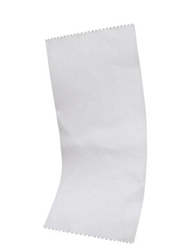 Blank Curled White Paper Cash Register Receipt Slip Mockup Isolated on Transparent Background PNG