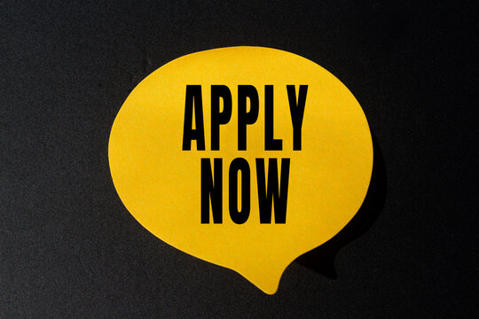 Apply now text concept photo