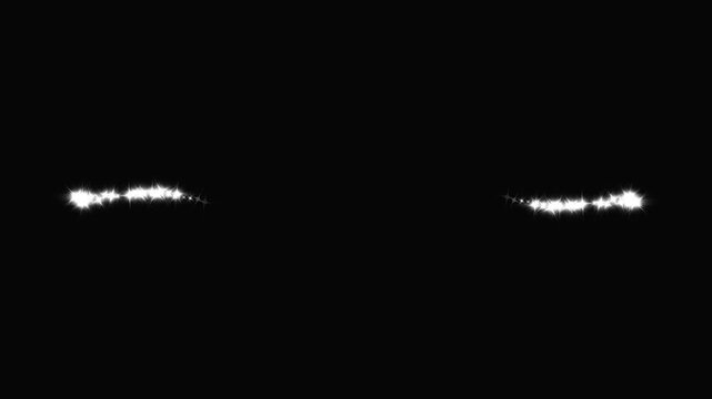 Romantic glitter star curve animation, white glowing particles, twinkle doodle stars, magical love trail, shimmer dust effect, elegant motion design, black background, 4k elegant loop