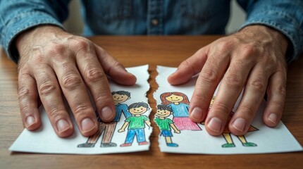 Obraz premium Problemática social por la custodia de los hijos, divorcios y problemas judiciales.