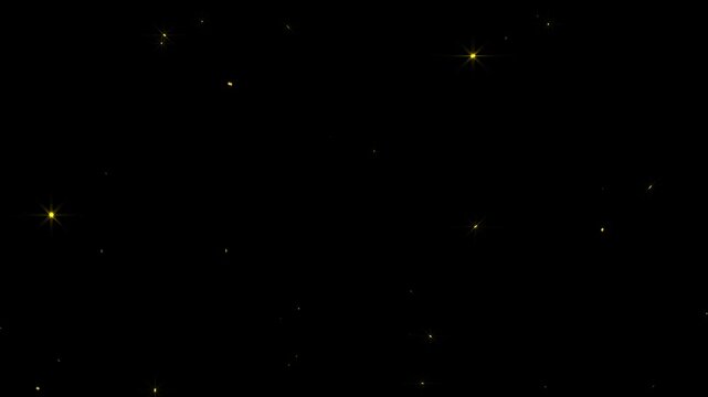luxury golden confetti burst and falling glitter flakes, It is raining down from above and sparkling. 4k with black background, festive celebration overlay for premium award ceremony intro