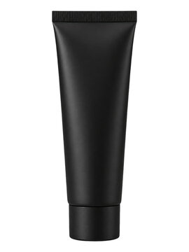 Blank Matte Black Cosmetic Squeeze Tube Container Mockup Isolated on Transparent Background PNG