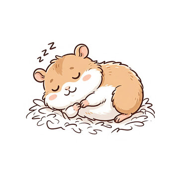 cute hamster sleeping