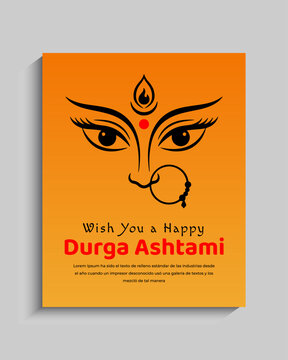 Durga Ashtami Greeting Banner Card Template design