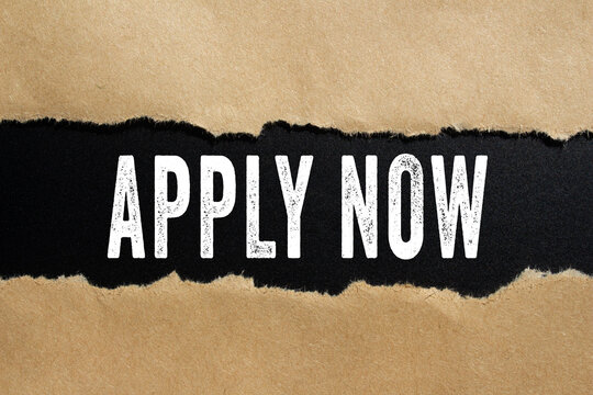 Apply now text concept photo
