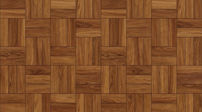 Seamless wood parquet texture with square pattern made of brown oak planks