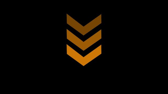  Arrow down direction concept animation. Abstract directional arrow icon animation. 4k animation
