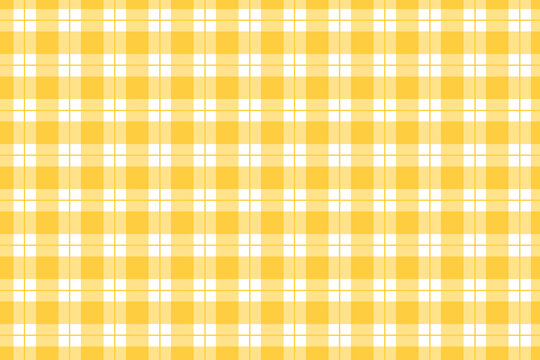 Bright yellow plaid gingham seamless pattern background design