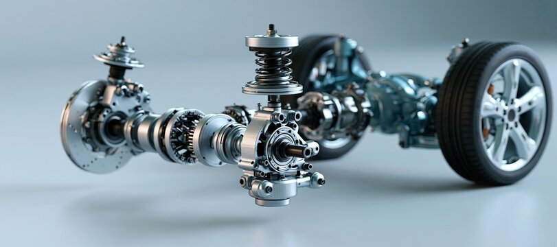 Automotive drivetrain and suspension system separated into floating mechanical layers
