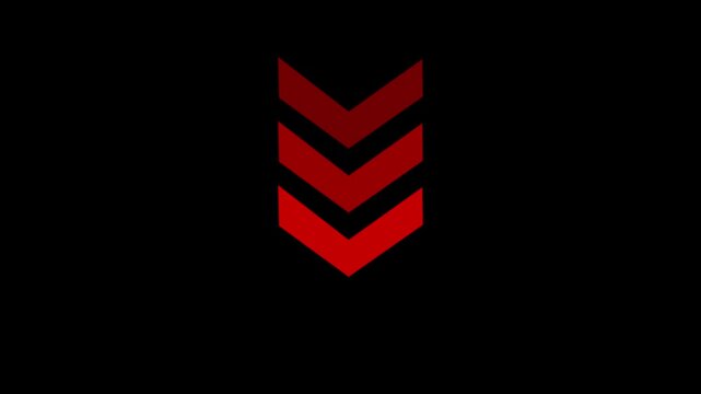  Arrow down direction concept animation. Abstract directional arrow icon animation. 4k animation