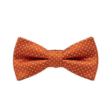 Orange polka dot bow tie for formal wear