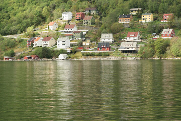 Village on fjord coast Norway © crazy82