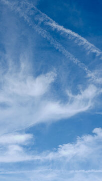 Beautiful blue sky with white clouds, wallpaper
