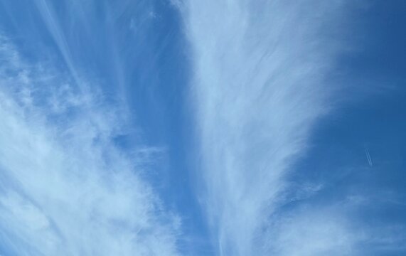 Beautiful blue sky with white clouds, wallpaper