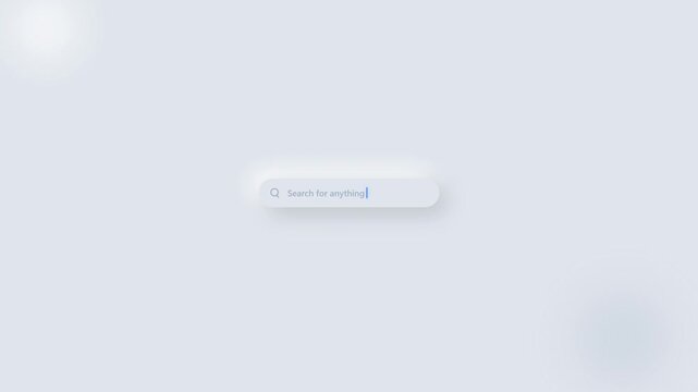 Neumorphic Search Bar Blinking Cursor Floating