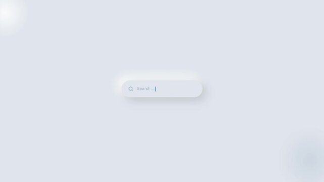 Neumorphic Search Bar Cursor Floating Orbs