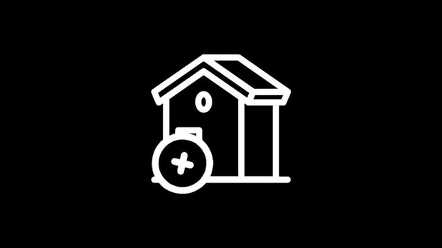 Simple house icon with a plus sign indicating addition or new property