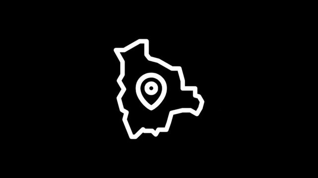 Animated map marker icon on a black background showing location pinpoint